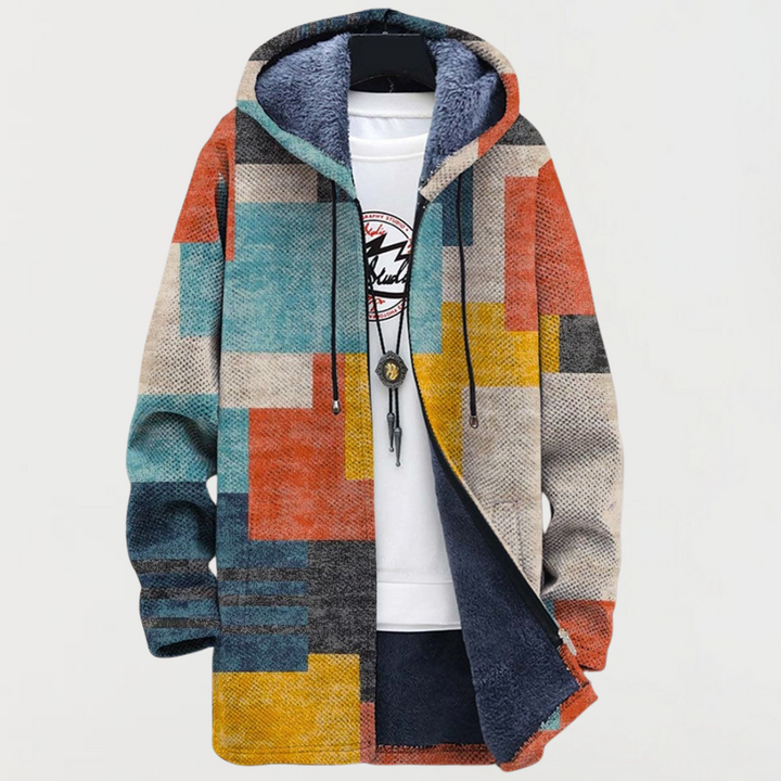 Manteau avec des blocs de couleurs géométriques