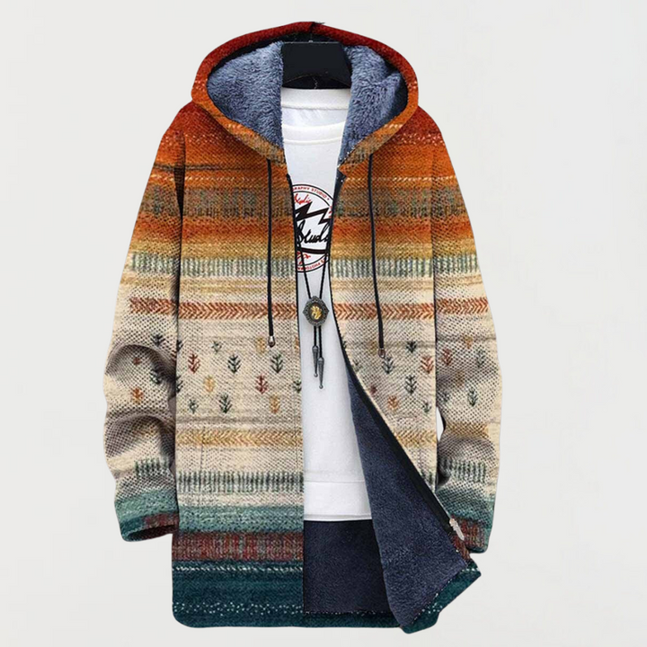 Manteau à rayures d'automne