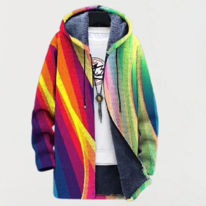 Sweatshirt avec des rayures arc-en-ciel