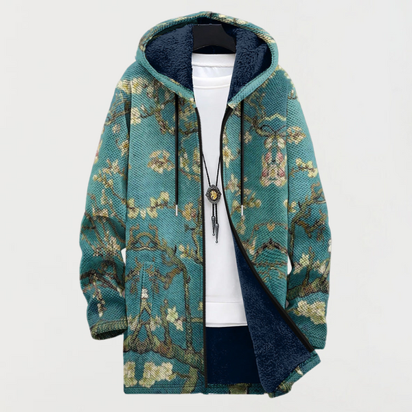 Manteau au design artistique de fleurs