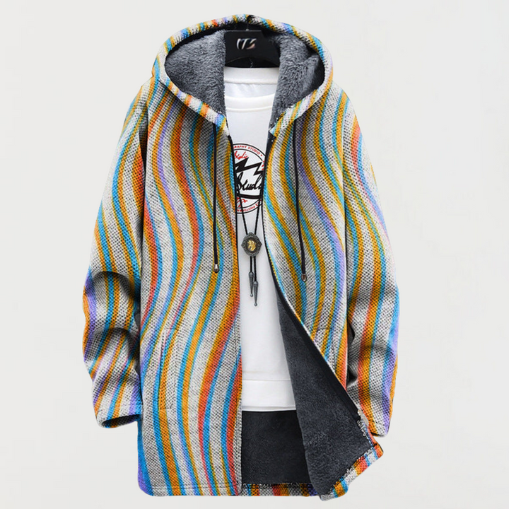 Manteau à rayures ondulées