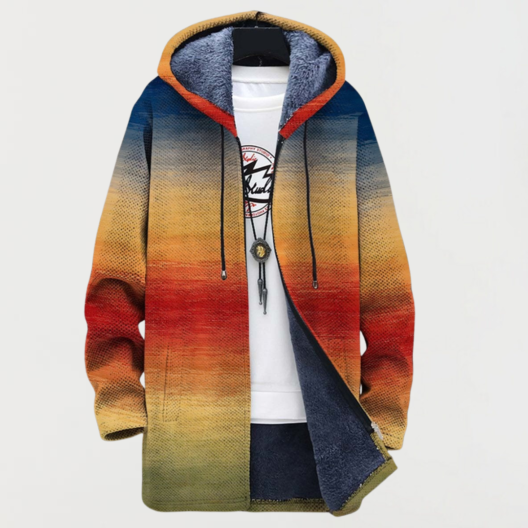 Manteau avec motif dégradé de coucher de soleil
