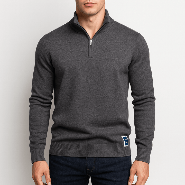 Sweater à Col Zippé - Coupe Ajustée