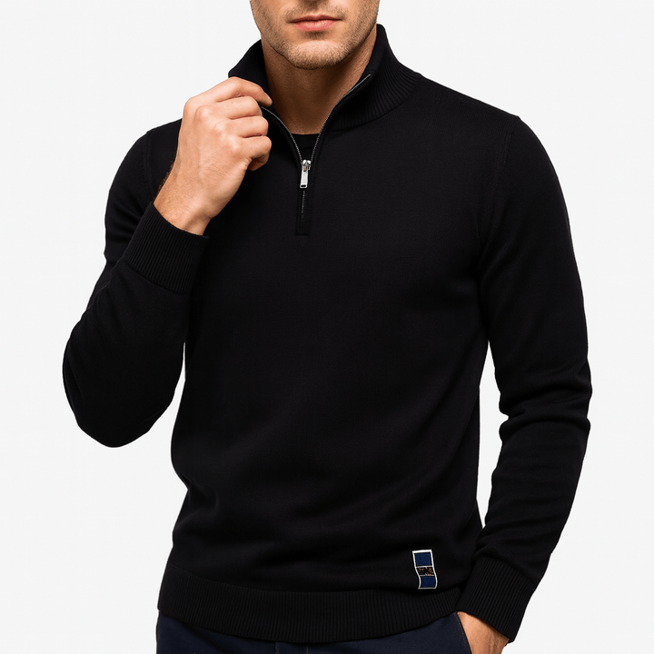 Sweater à Col Zippé - Coupe Ajustée