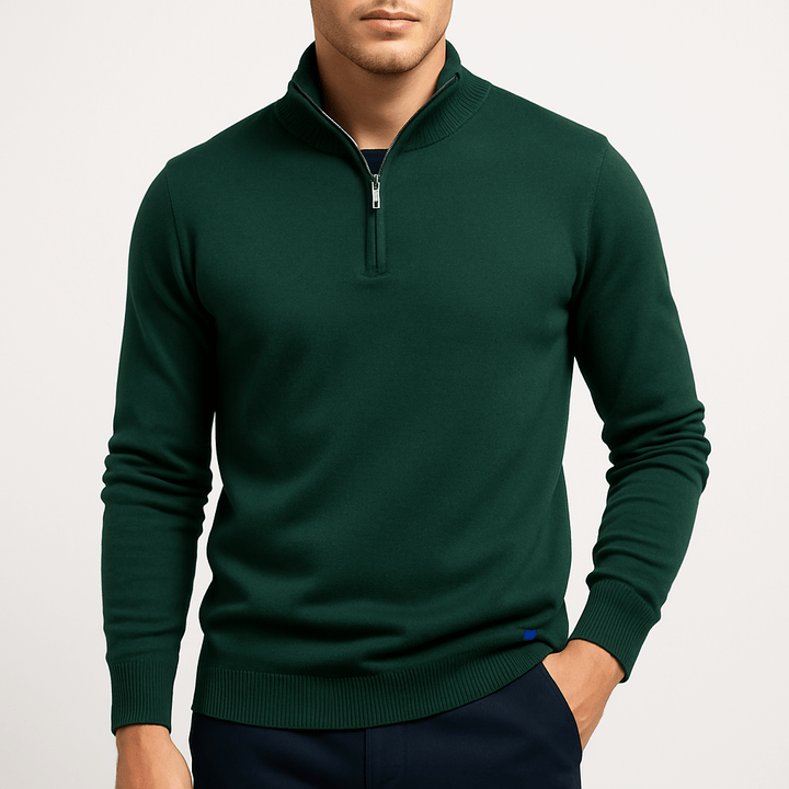 Sweater à Col Zippé - Coupe Ajustée