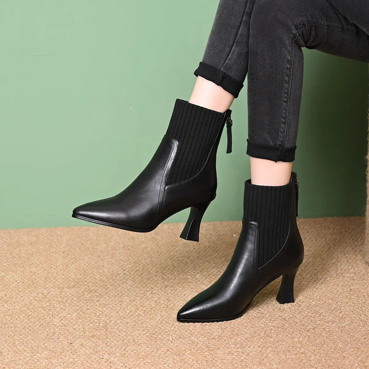 Clara - Bottes à plateforme en Cuir