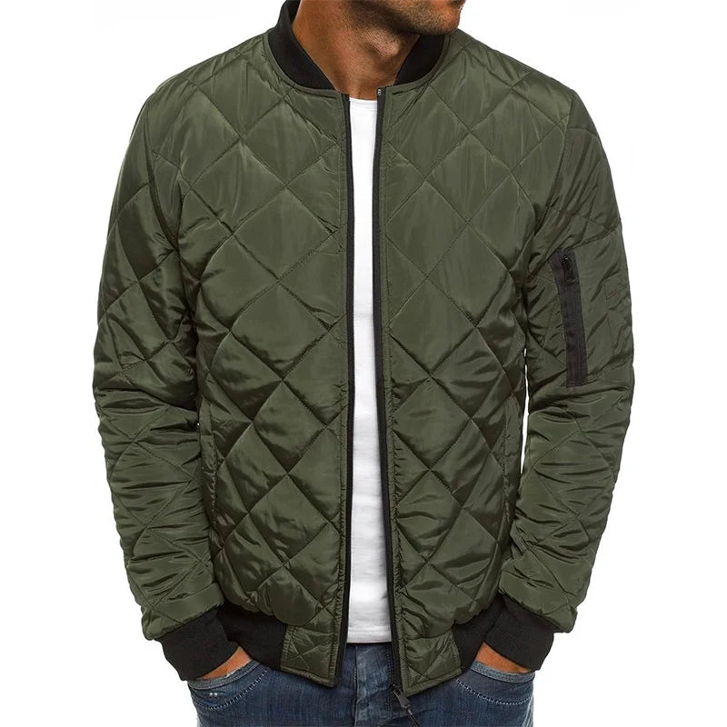 David - Manteau en Coton Motif Diamant