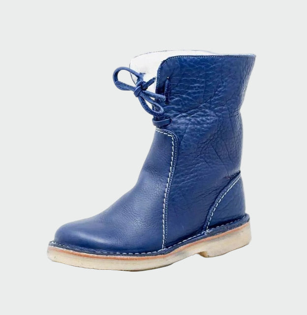 Bottines en cuir imperméables avec doublure en laine