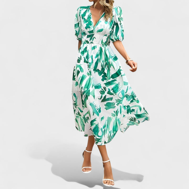 Clara - Robe Midi Florale Élégante