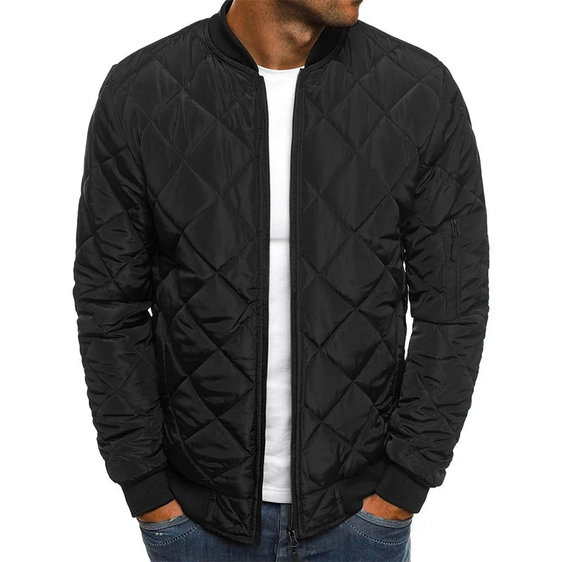 David - Manteau en Coton Motif Diamant