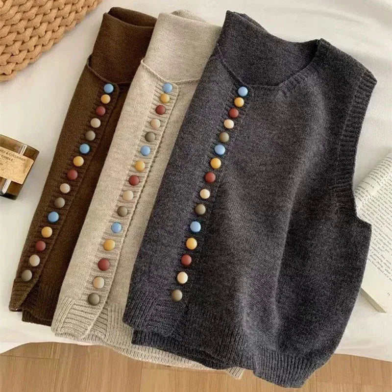 Maribela - Gilet en Maille avec Boutons