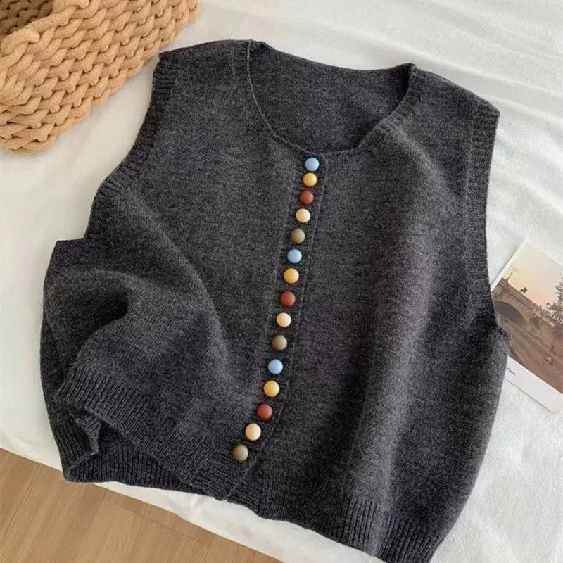 Maribela - Gilet en Maille avec Boutons