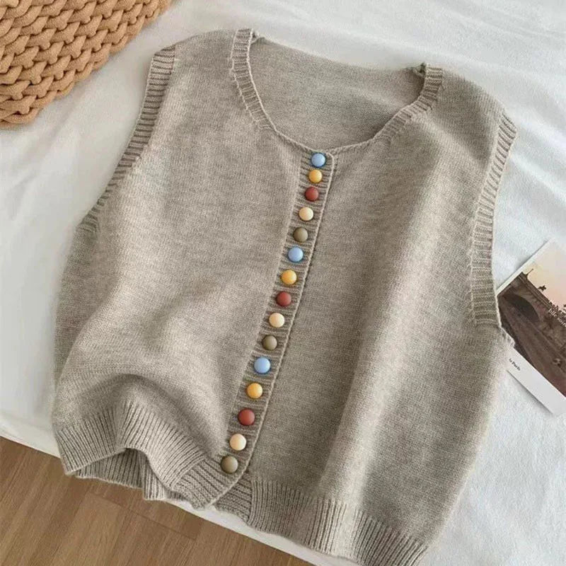 Maribela - Gilet en Maille avec Boutons