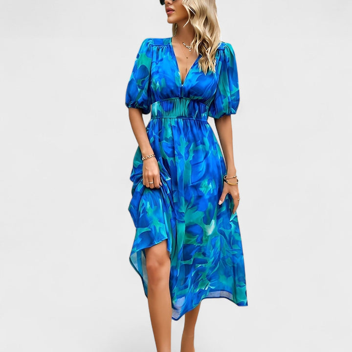 Clara - Robe Midi Florale Élégante