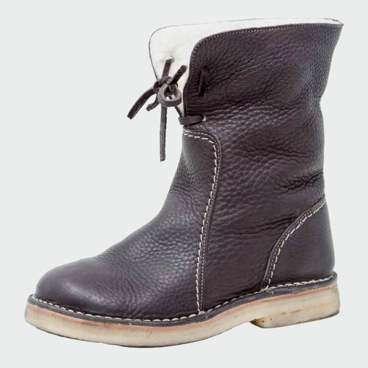 Bottines en cuir imperméables avec doublure en laine