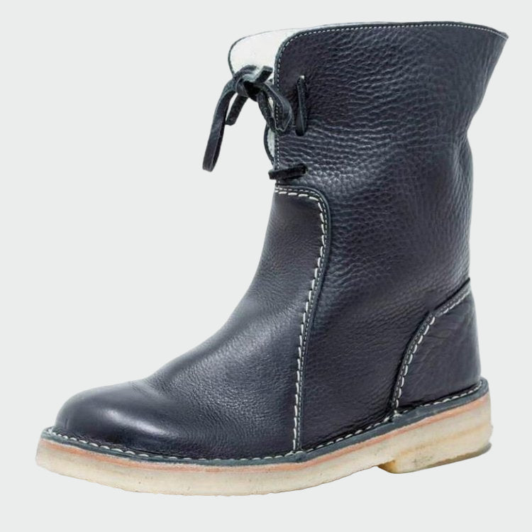 Bottines en cuir imperméables avec doublure en laine