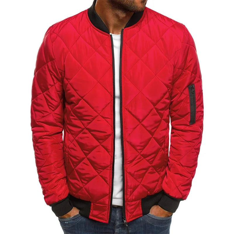 David - Manteau en Coton Motif Diamant