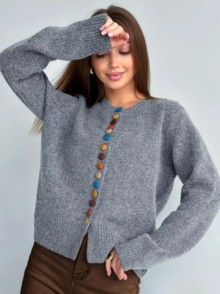 Nicole - Cardigan avec Détail de Boutons