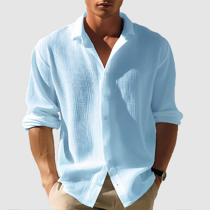 Chemise - Devant avec Boutons Ourlet Arrondi