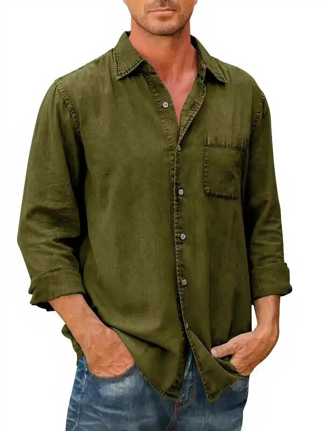 Chemise - Mélange de Denim Long