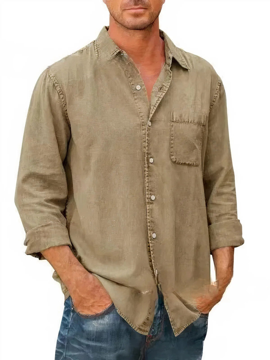 Chemise - Mélange de Denim Long