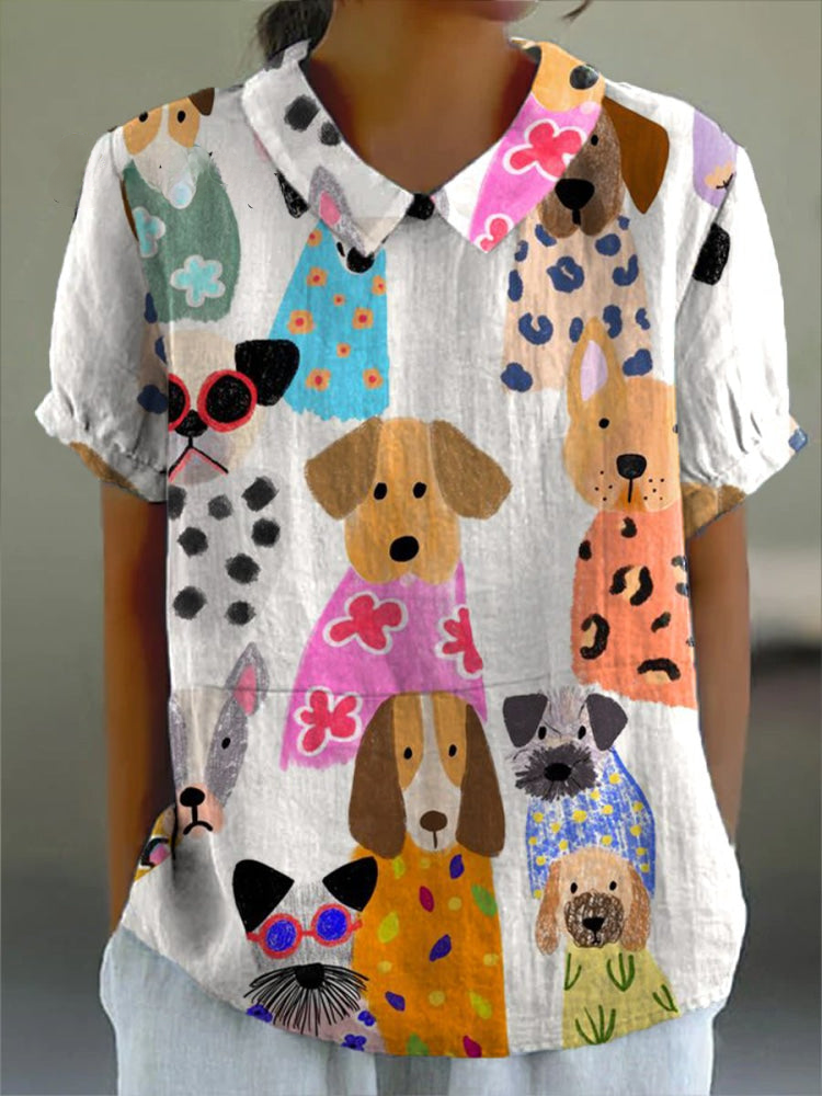 Tina - Chemise avec Imprimé de Chiens