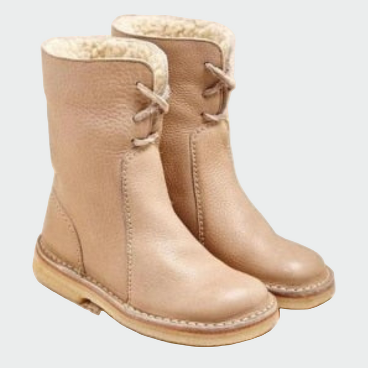 Bottines en cuir imperméables avec doublure en laine