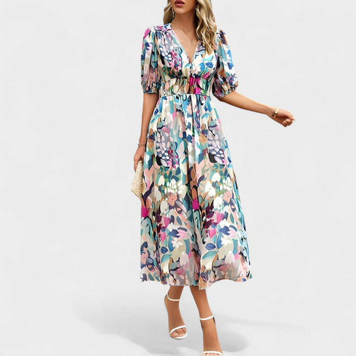Clara - Robe Midi Florale Élégante