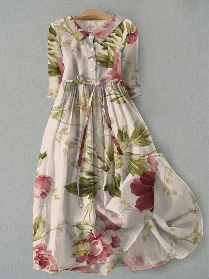 Robe d'été vintage à fleurs pour femmes - Idéale pour les invités