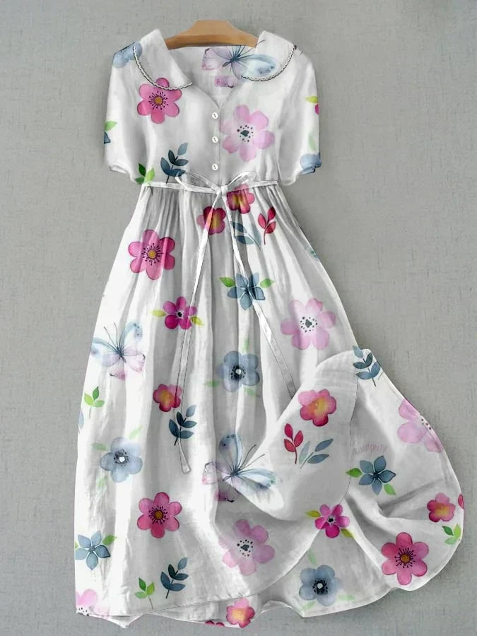 Robe d'Été Fleurie pour Femmes - En Coton Respirant