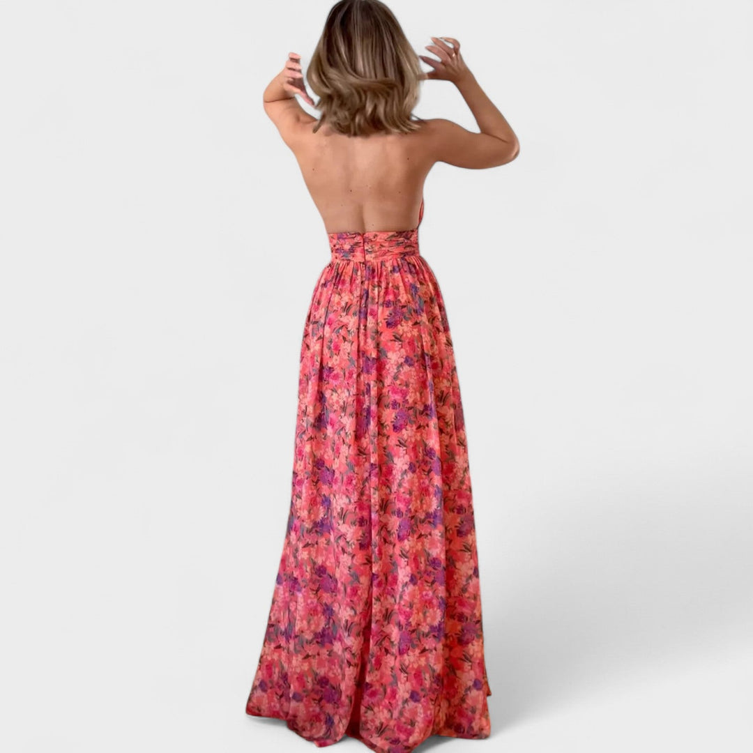 Floraria - Robe longue avec des bretelles