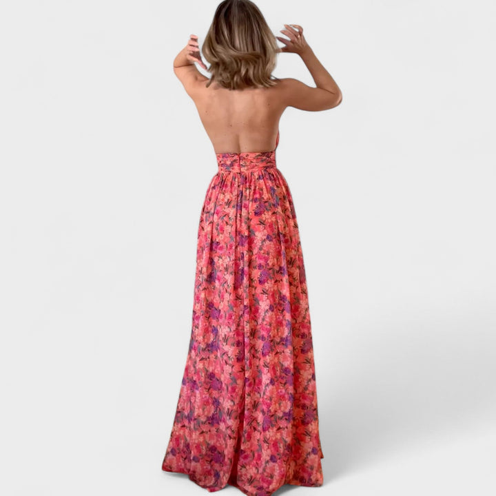 Floraria - Robe longue avec des bretelles