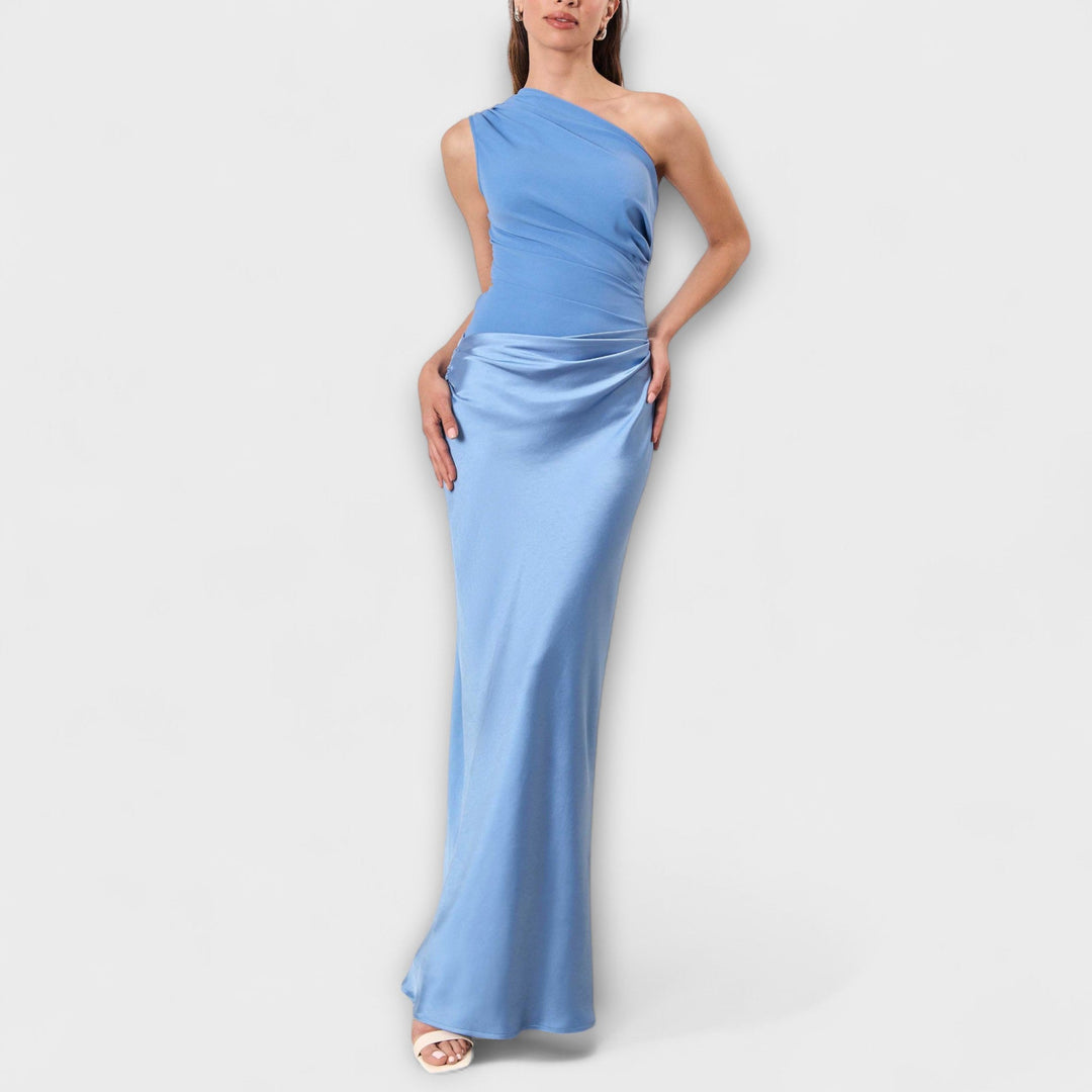Luna - Robe en satin asymétrique