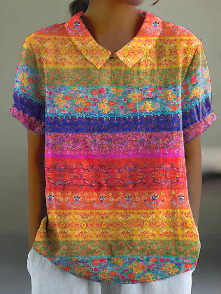 Marta - Chemise Rayée Florale