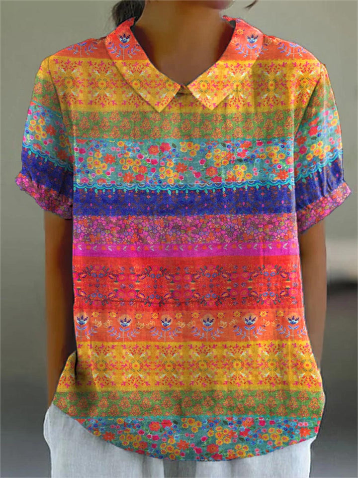 Marta - Chemise Rayée Florale