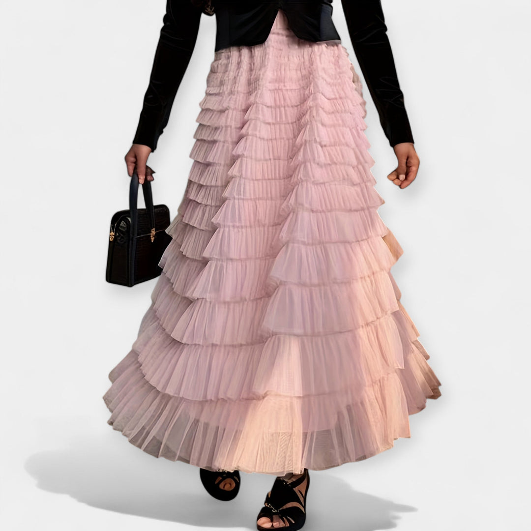 Jupe Élégante avec Détail en Tulle