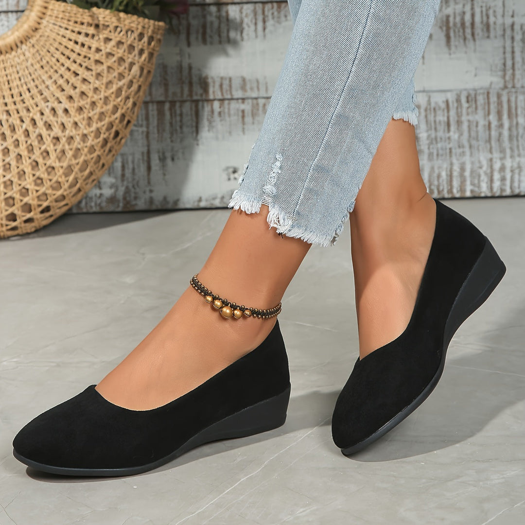 Éliane - Ballerines confortables avec talon compensé