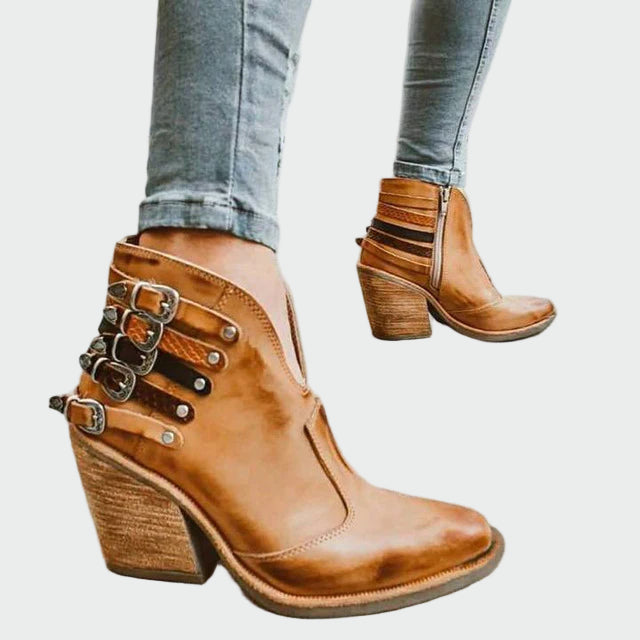 Botins en cuir rétro