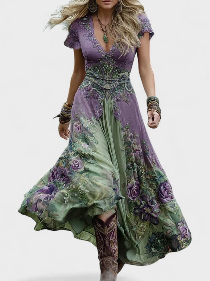 Serena - Robe Maxi Courte Florale