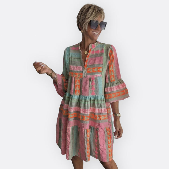 Madalena - Robe Boho à Couches avec Coupe Fluide