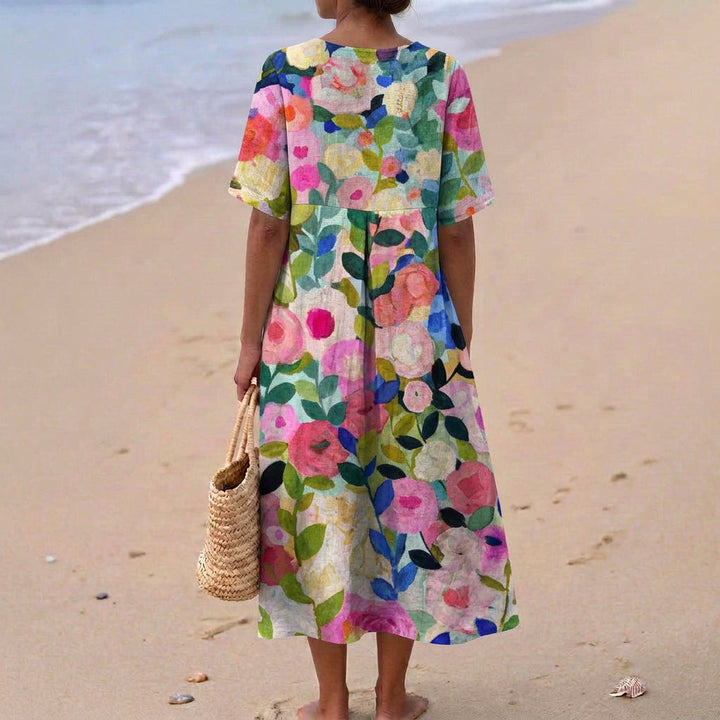 Paula - Robe Florale en Aquarelle