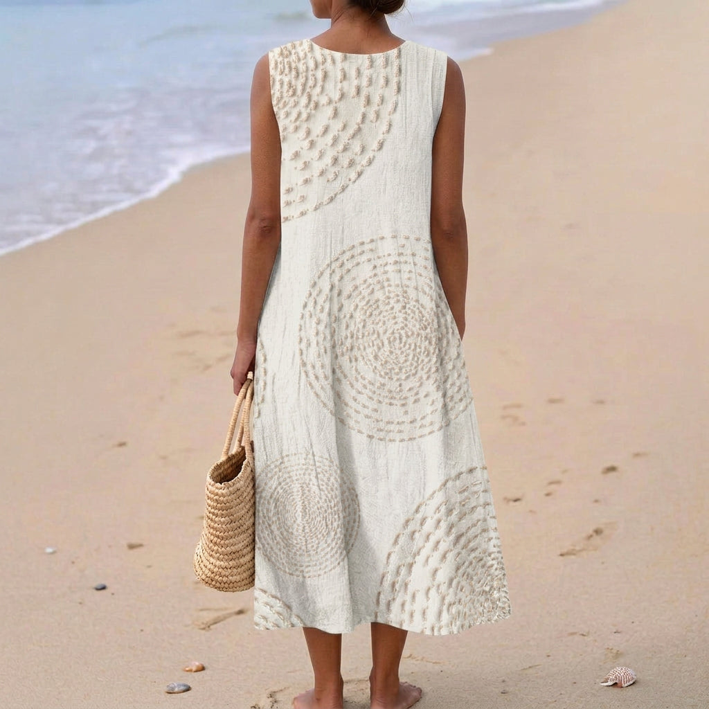 Ana - Robe Maxi Sans Manches Texturée