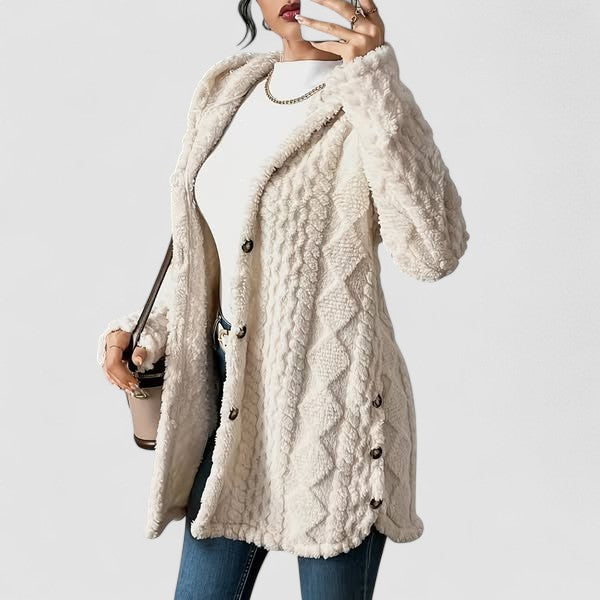 Sara - Manteau à capuche en peluche