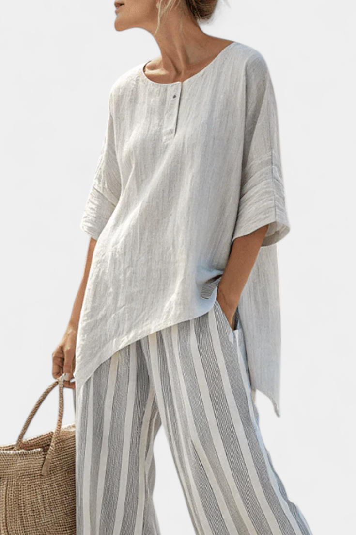 Clarisse - Ensemble Blouse Asymétrique