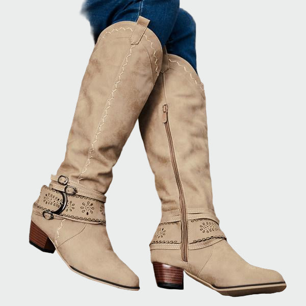 Bottes de cowboy en cuir rétro