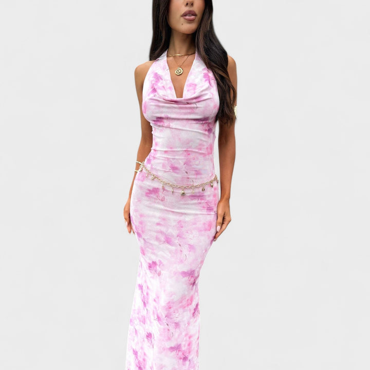 Mara - Robe florale rose