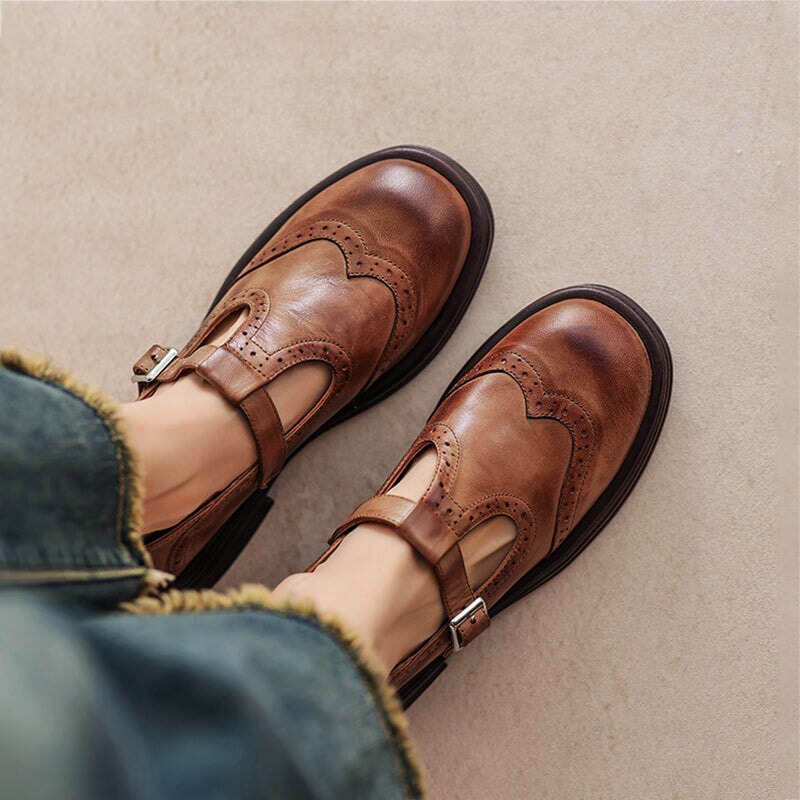 Vela - Chaussures Mary Janes Premium en Cuir