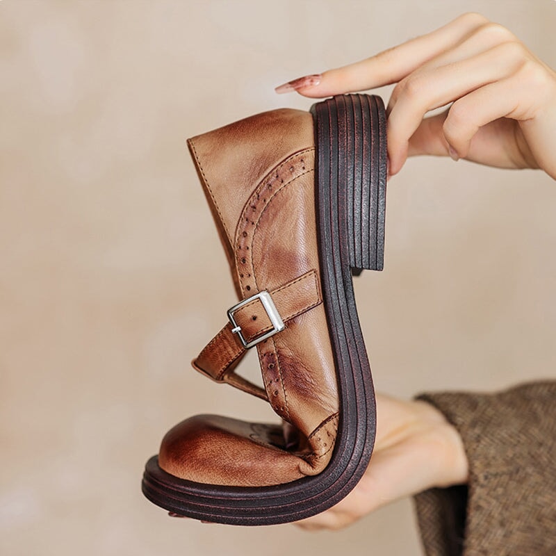Vela - Chaussures Mary Janes Premium en Cuir