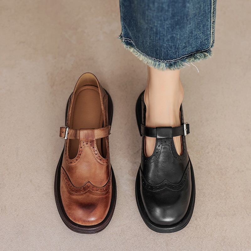 Vela - Chaussures Mary Janes Premium en Cuir
