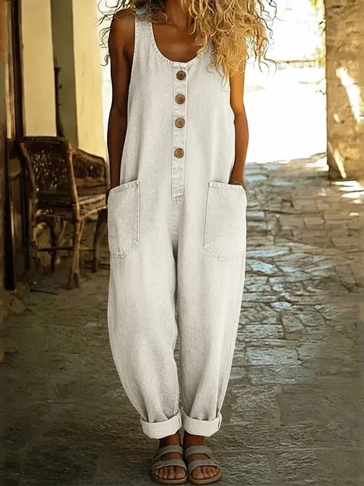 Graça - Combinaison en Denim Lavé Vintage